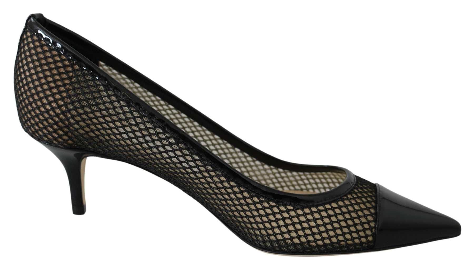 Jimmy Choo Black Mesh and Leather Amika 50 Pumps | Regal Royce