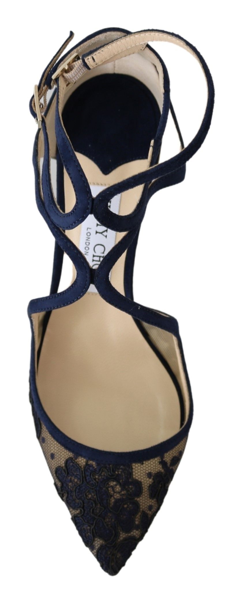 Jimmy Choo Navy Blue Lancer 85 Sandals Pumps | Regal Royce