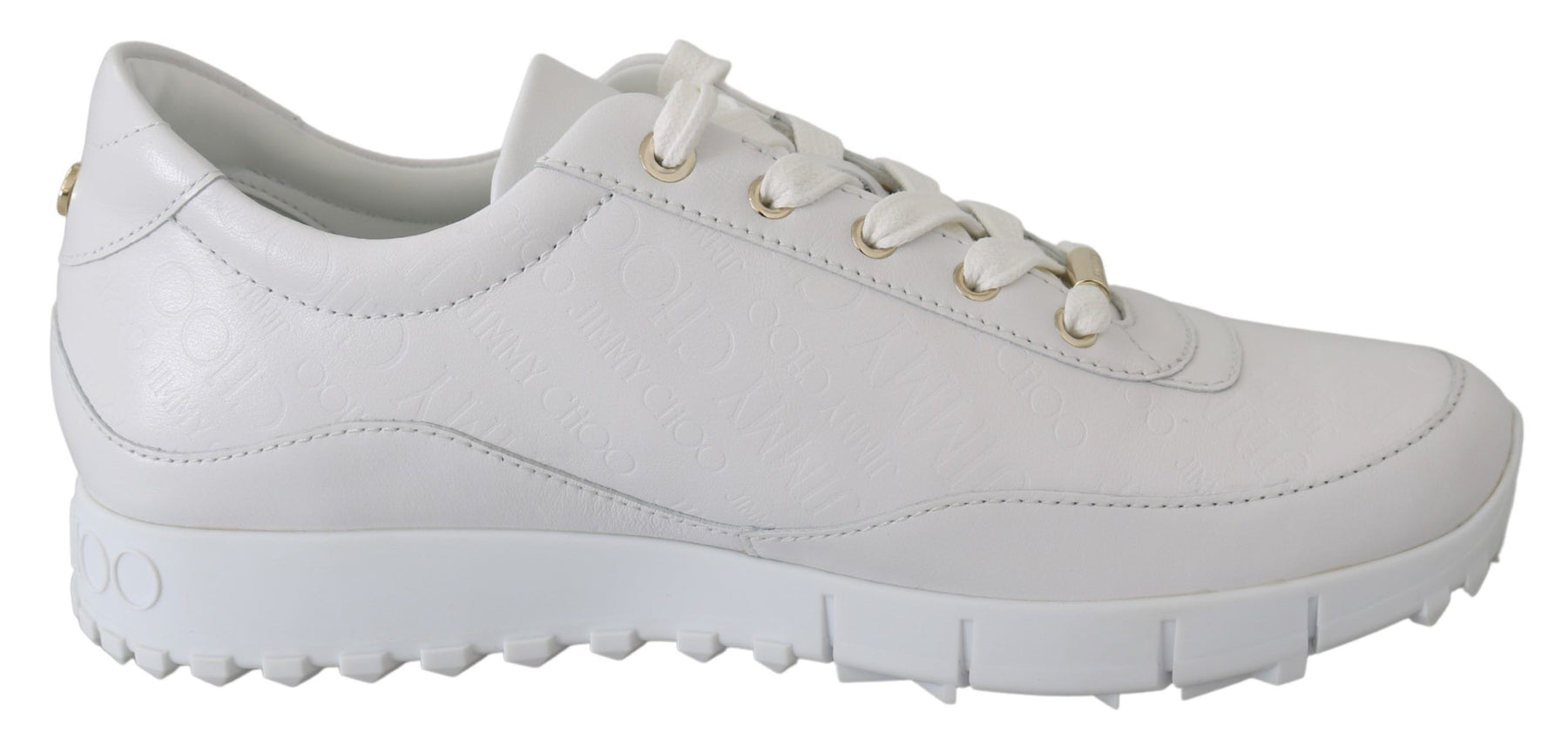 Jimmy Choo White Leather Monza Sneakers | Regal Royce