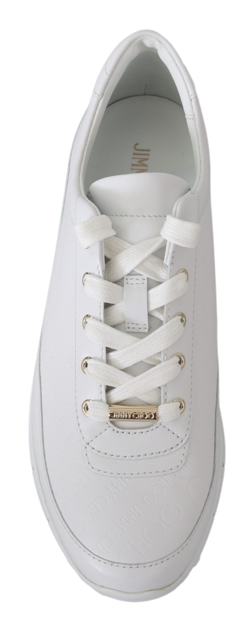 Jimmy Choo White Leather Monza Sneakers | Regal Royce