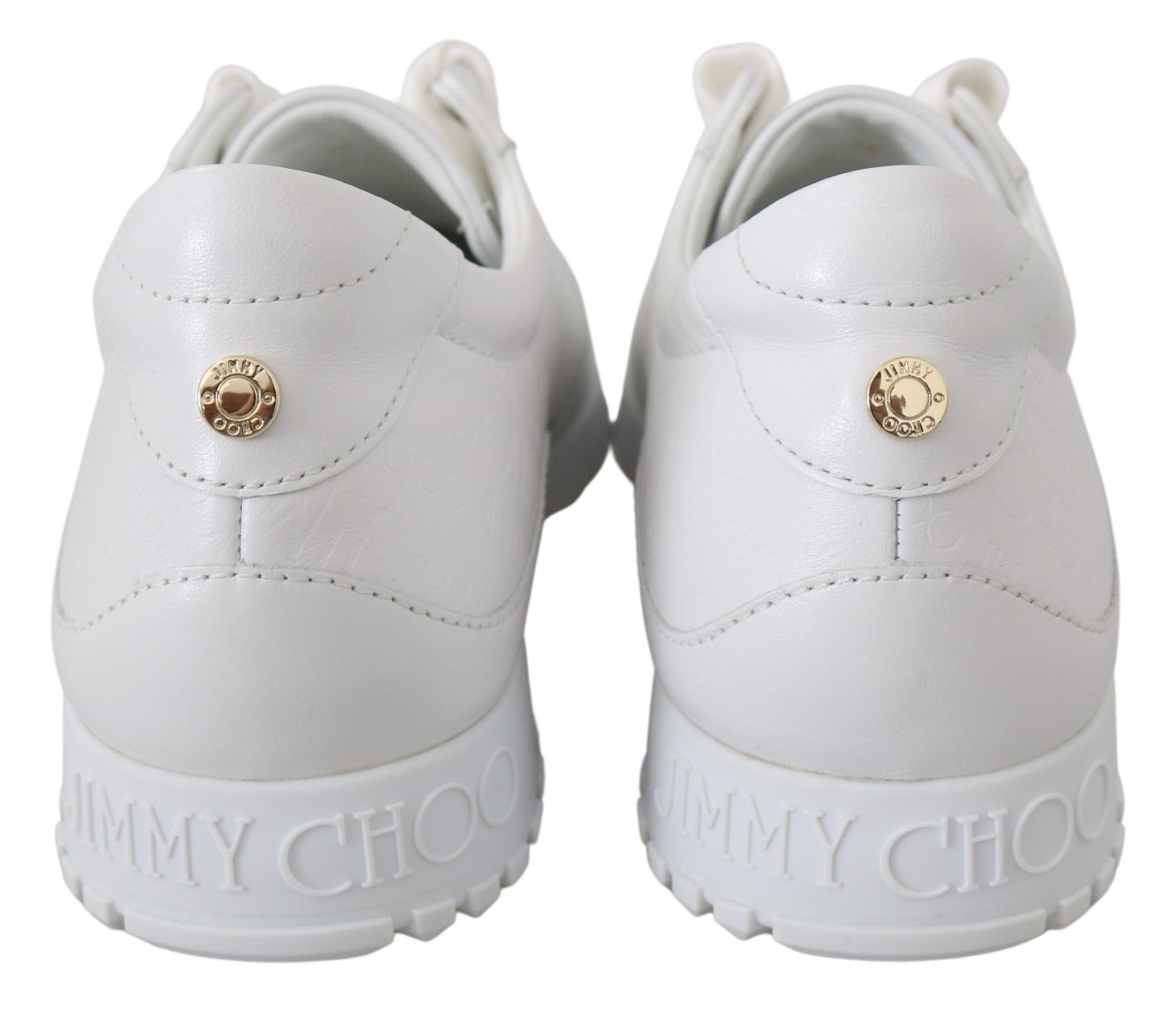 Jimmy Choo White Leather Monza Sneakers | Regal Royce