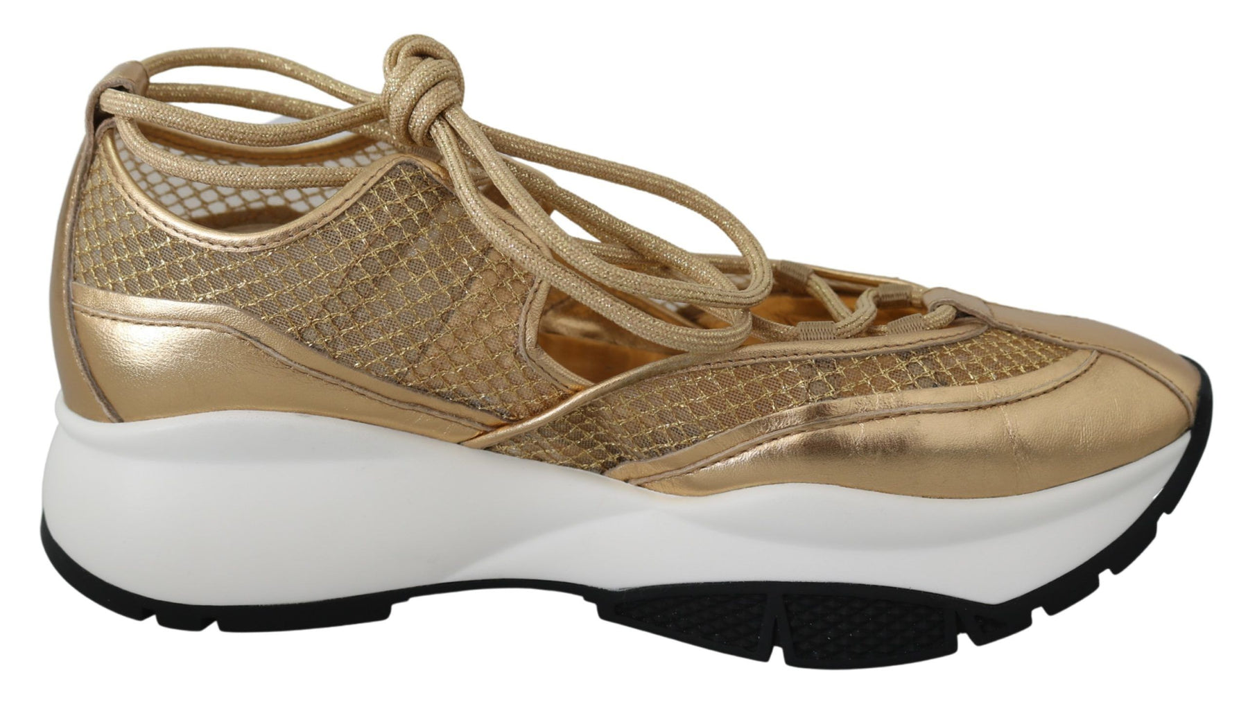 Jimmy Choo Gold Mesh Leather Michigan Sneakers | Regal Royce