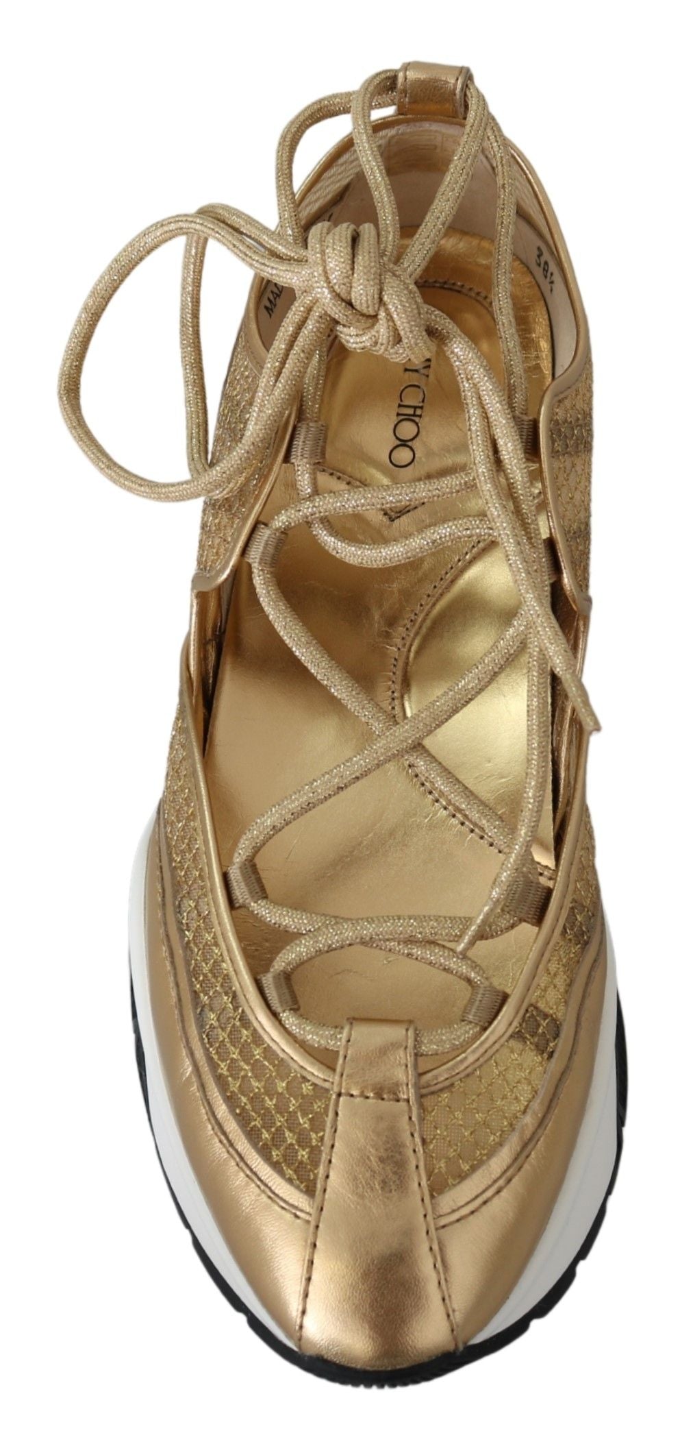 Jimmy Choo Gold Mesh Leather Michigan Sneakers | Regal Royce