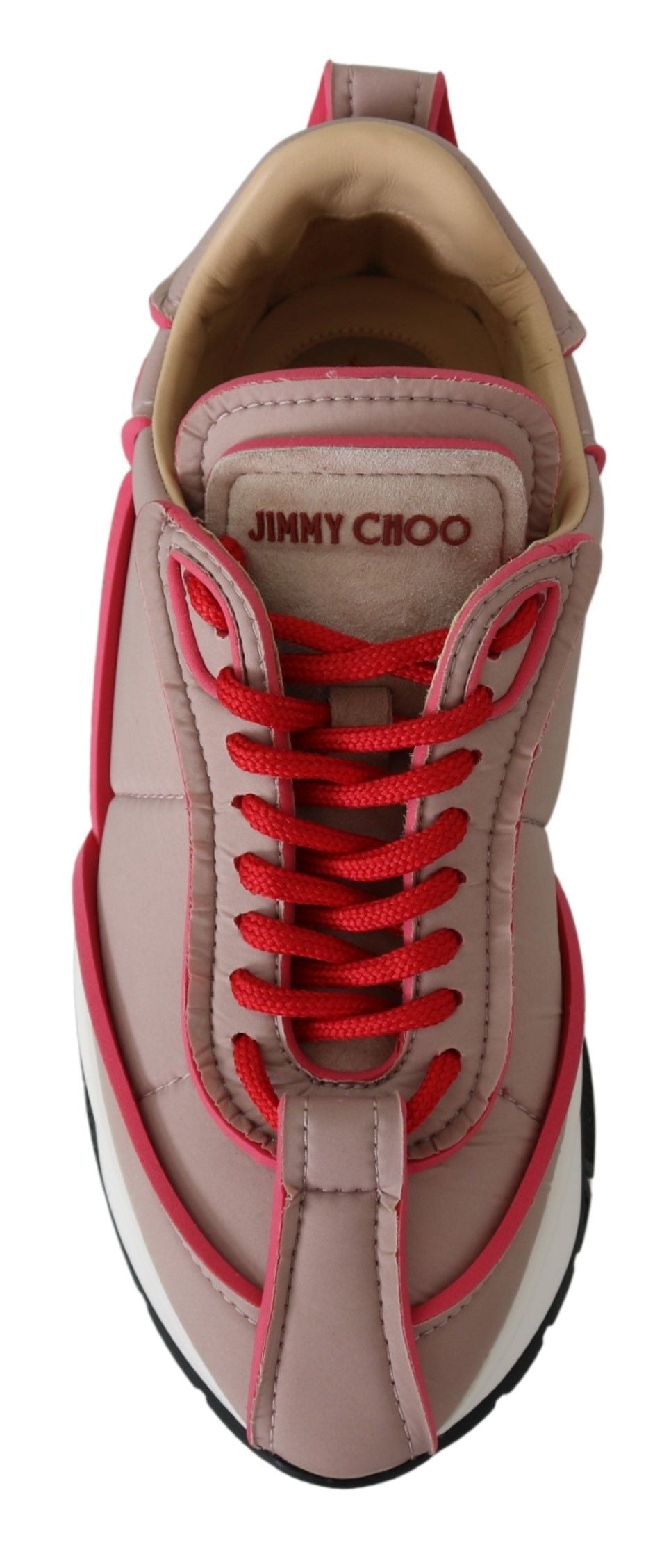 Jimmy Choo Ballet Pink and Red Raine Sneakers | Regal Royce