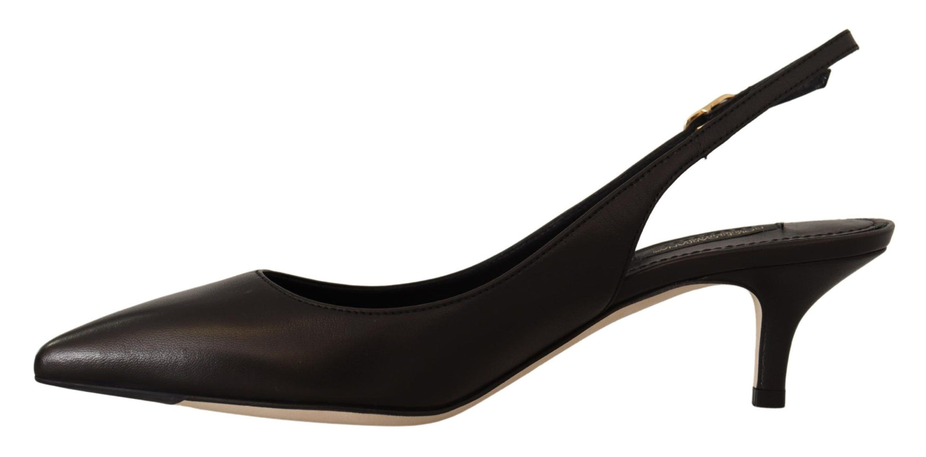 Dolce & Gabbana Black Leather Slingbacks Heels Pumps Shoes | Regal Royce