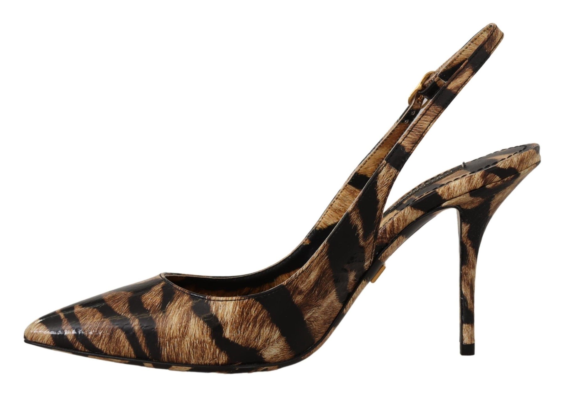Dolce & Gabbana Brown Slingbacks Leather Tiger Shoes | Regal Royce