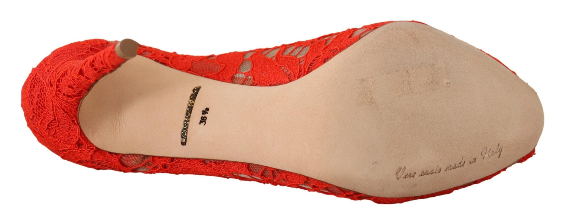 Dolce & Gabbana Red Taormina Lace Crystal Heels Pumps | Regal Royce