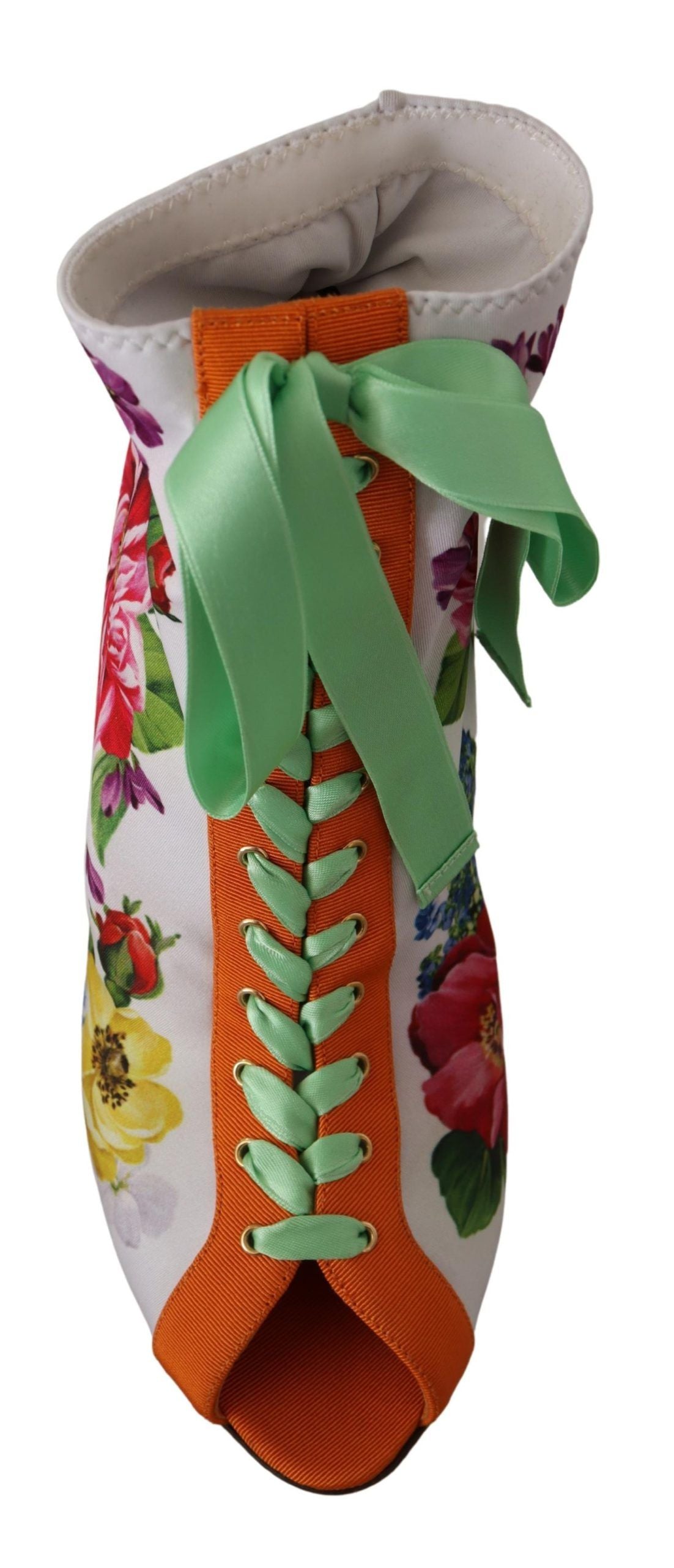 Dolce & Gabbana White Jersey Stretch Boots Open Toes Heels Shoes | Regal Royce