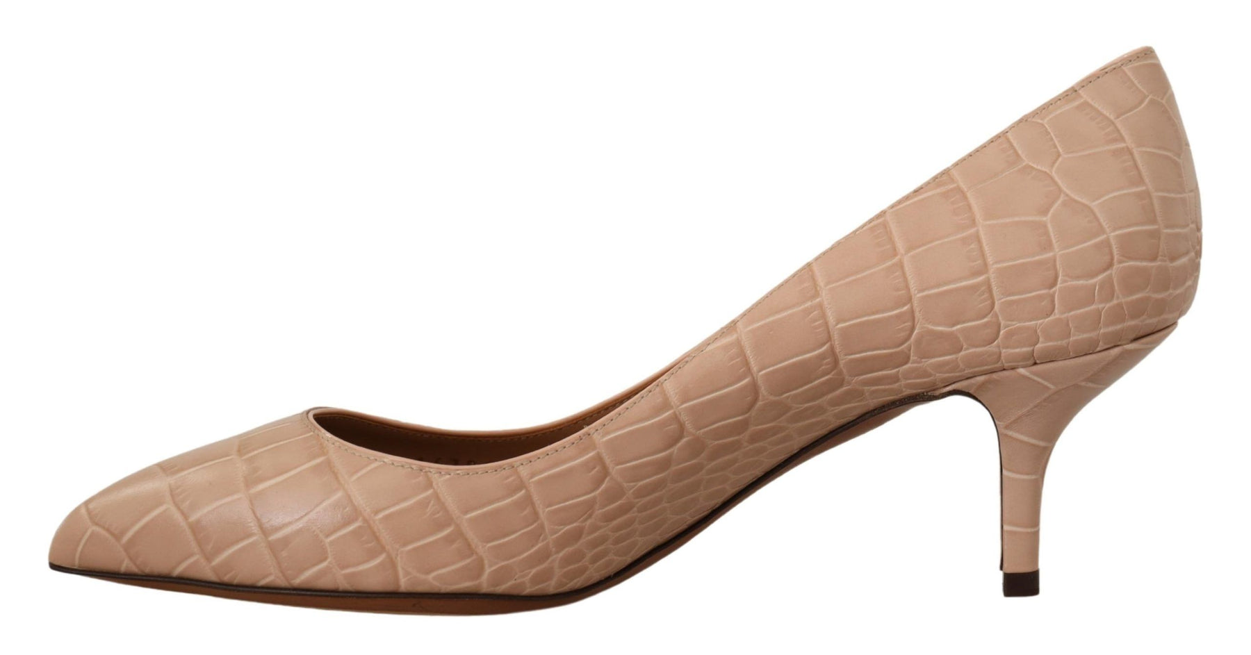 Dolce & Gabbana Beige Leather Pointed Heels Pumps Shoes | Regal Royce