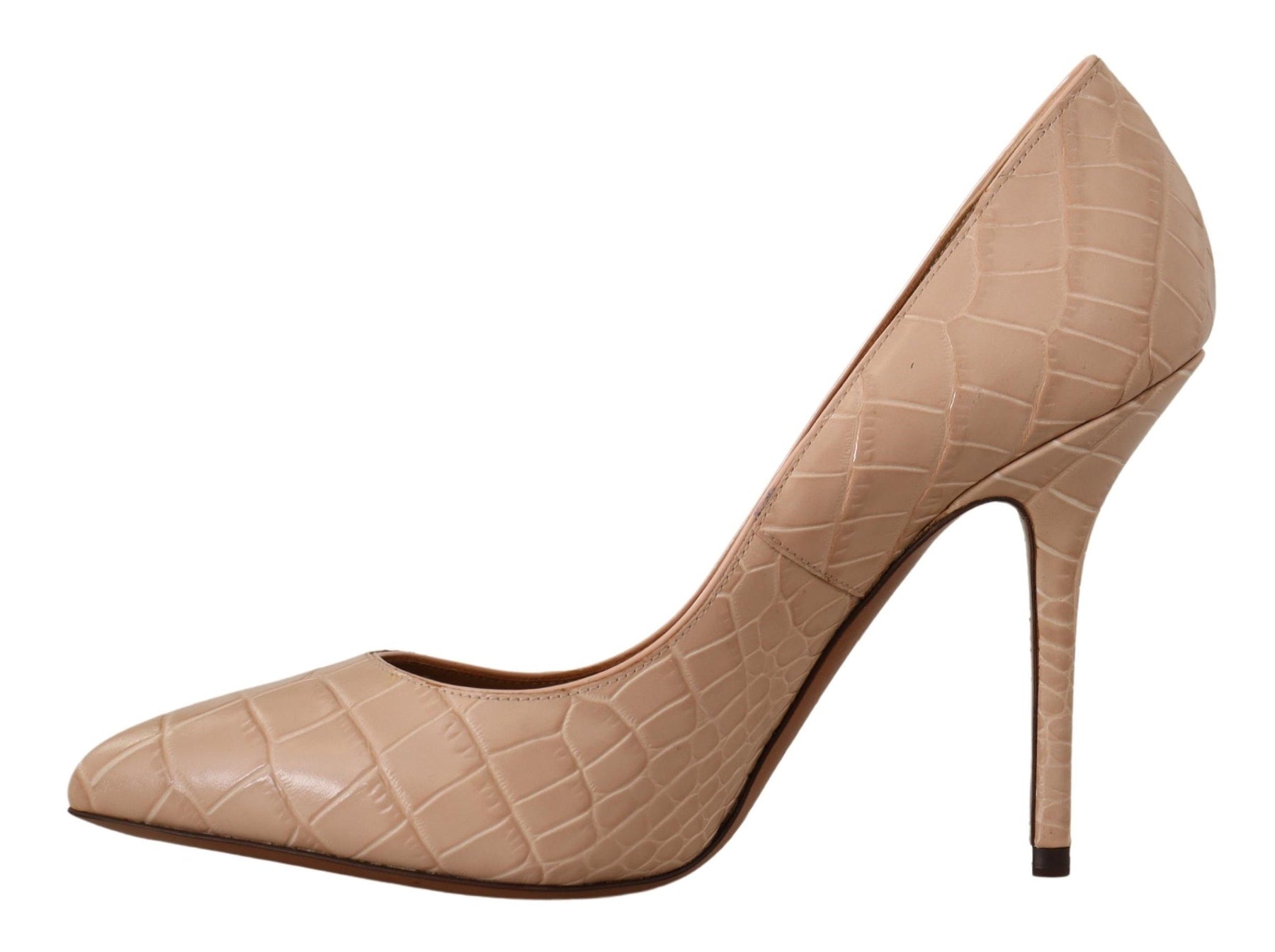 Dolce & Gabbana Beige Leather Bellucci Heels Pumps Shoes | Regal Royce