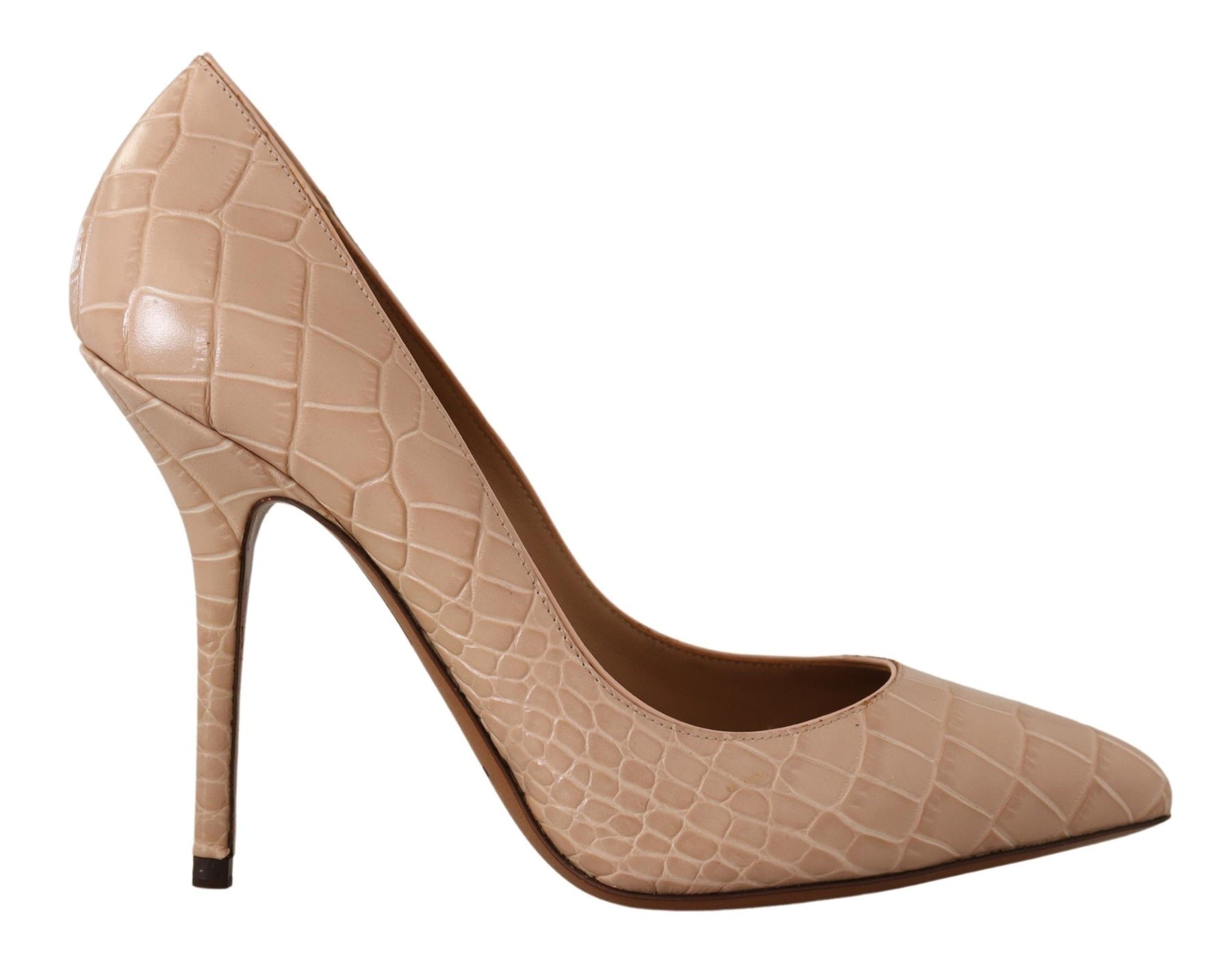 Dolce & Gabbana Beige Leather Bellucci Heels Pumps Shoes | Regal Royce