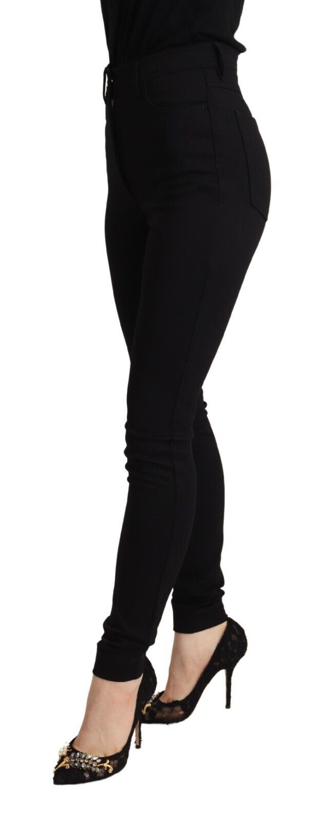 Dolce & Gabbana Black High Waist Skinny Slim Fit Pants | Regal Royce