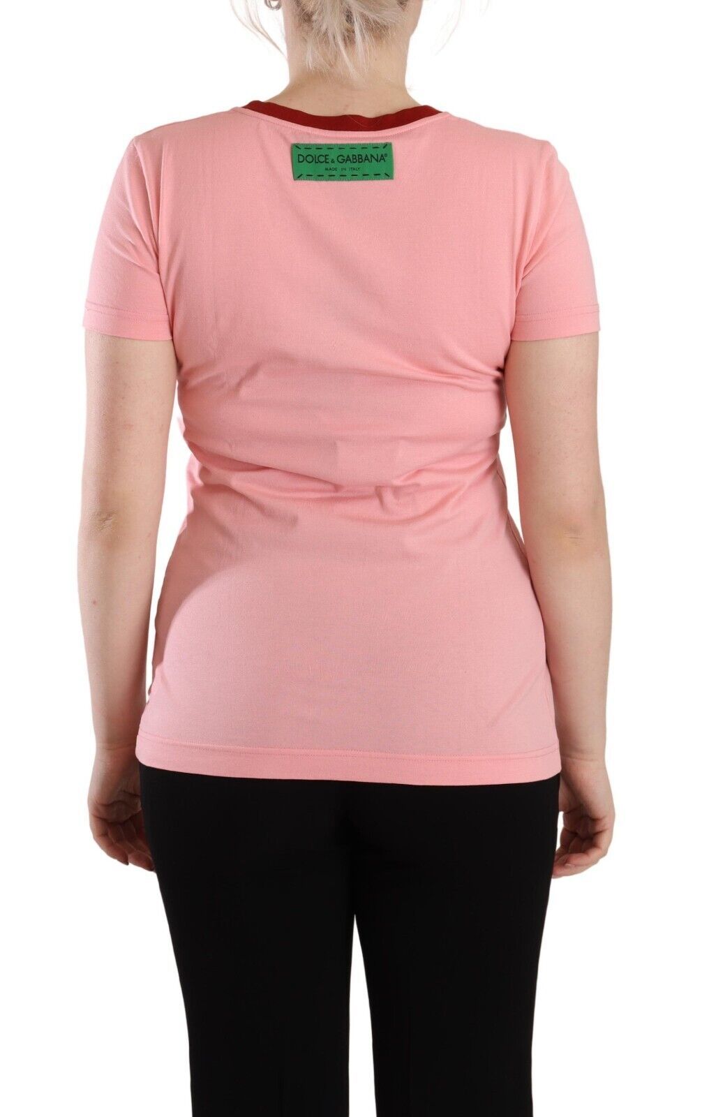 Dolce & Gabbana Pink Cotton Short Sleeves Crewneck T-shirt Top | Regal Royce