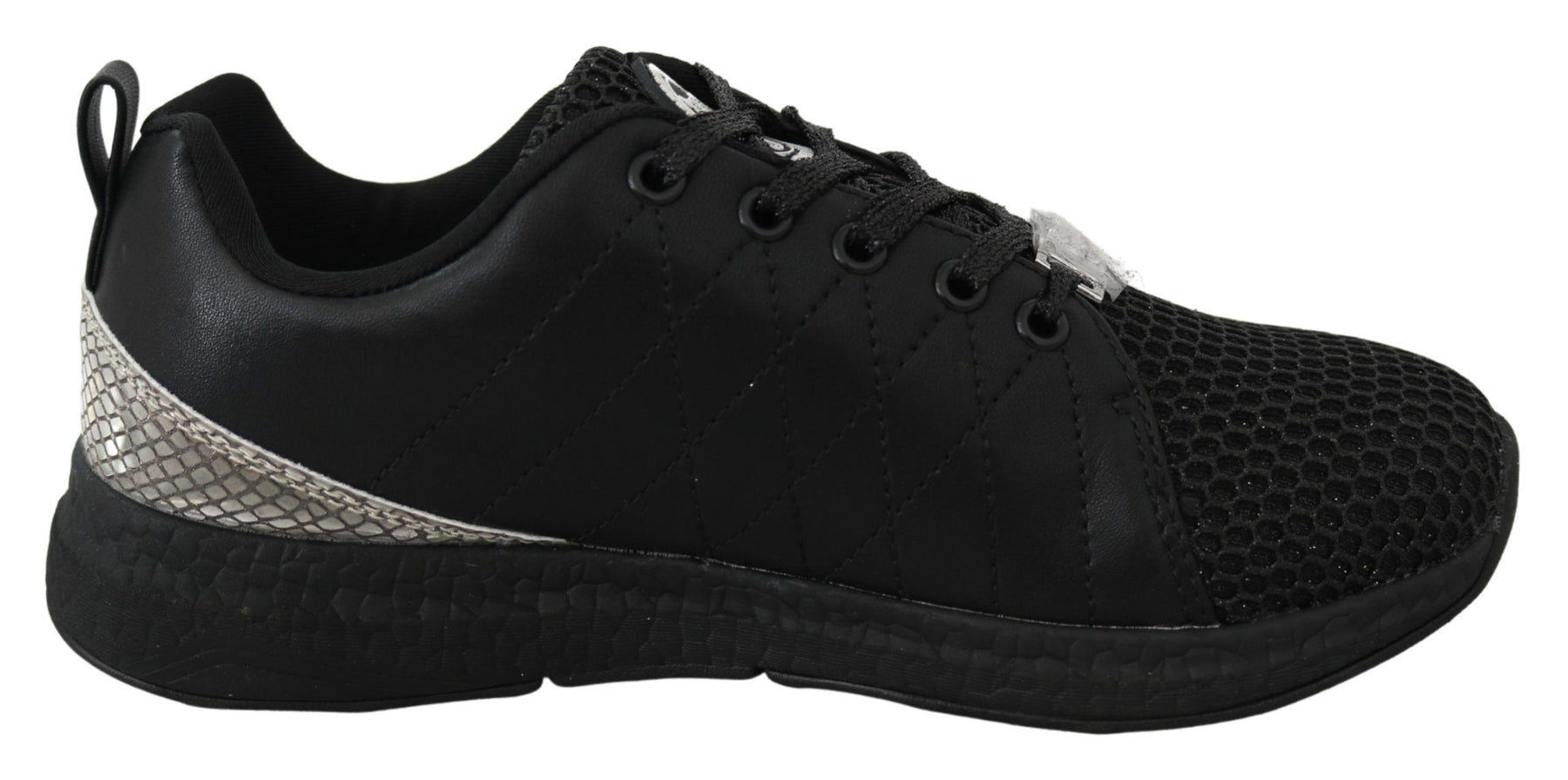 Plein Sport Black Polyester Runner Gisella Sneakers Shoes | Regal Royce
