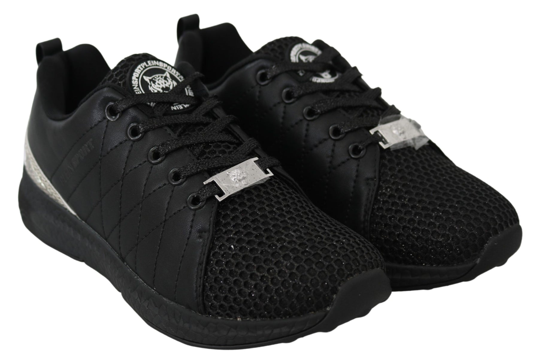 Plein Sport Black Polyester Runner Gisella Sneakers Shoes | Regal Royce