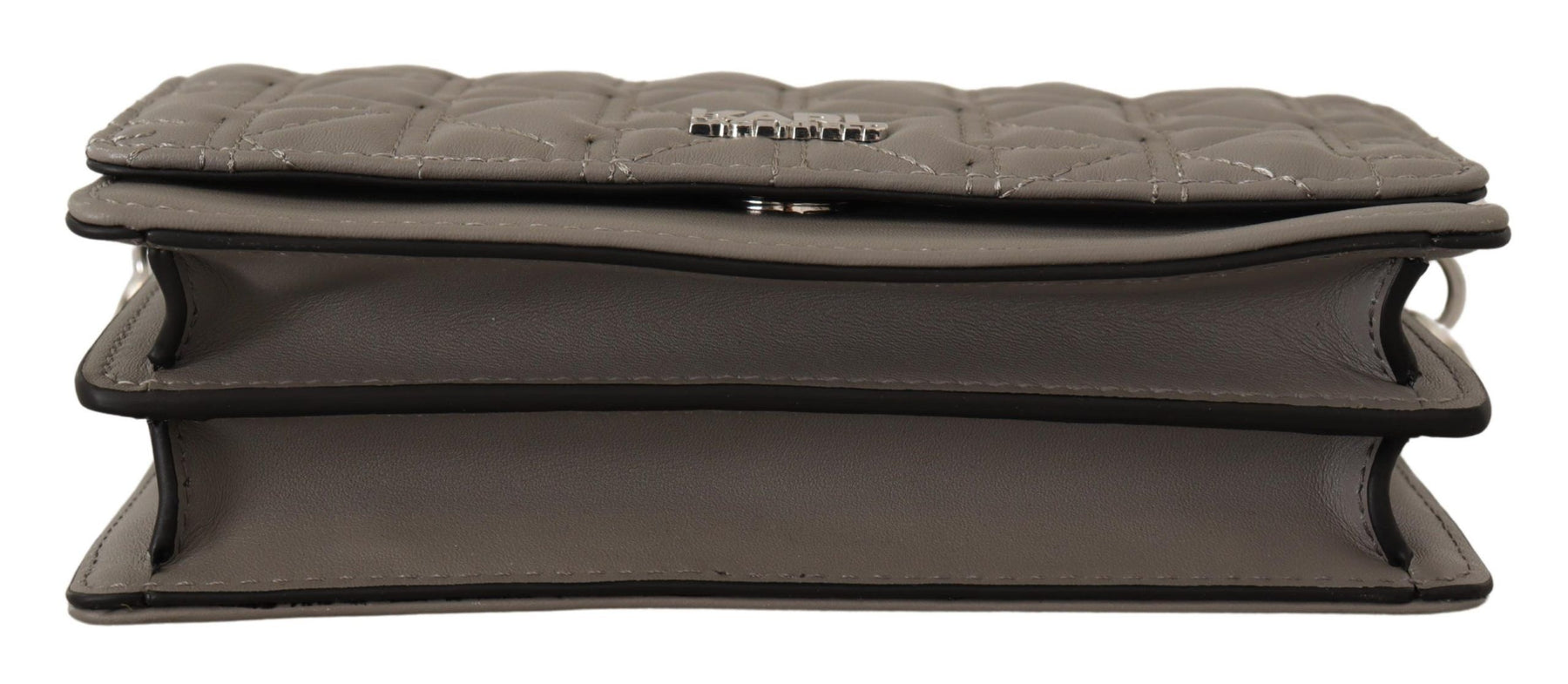 Karl Lagerfeld Light Grey Leather Crossbody Bag | Regal Royce