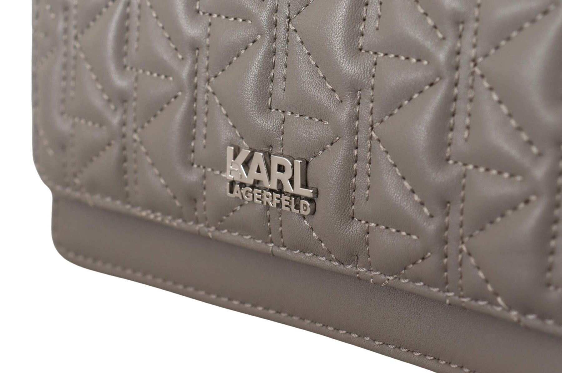 Karl Lagerfeld Light Grey Leather Crossbody Bag | Regal Royce