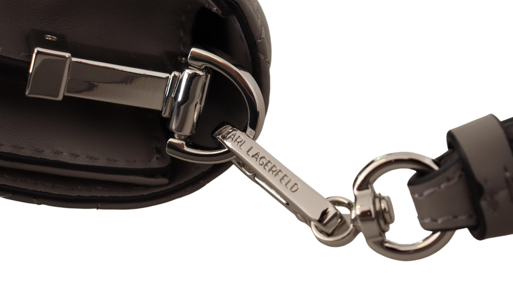 Karl Lagerfeld Light Grey Leather Crossbody Bag | Regal Royce