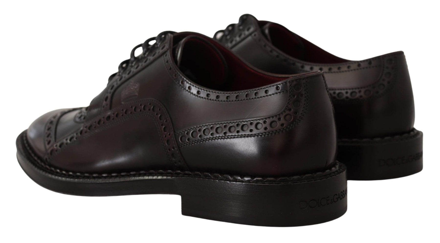 Dolce & Gabbana Purple Leather Oxford Wingtip Formal Shoes | Regal Royce