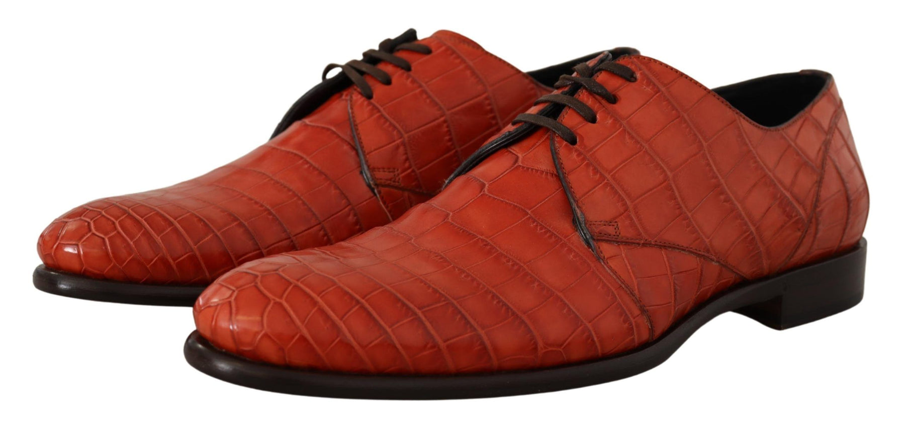 Dolce & Gabbana Orange Exotic Leather Dress Derby Shoes | Regal Royce