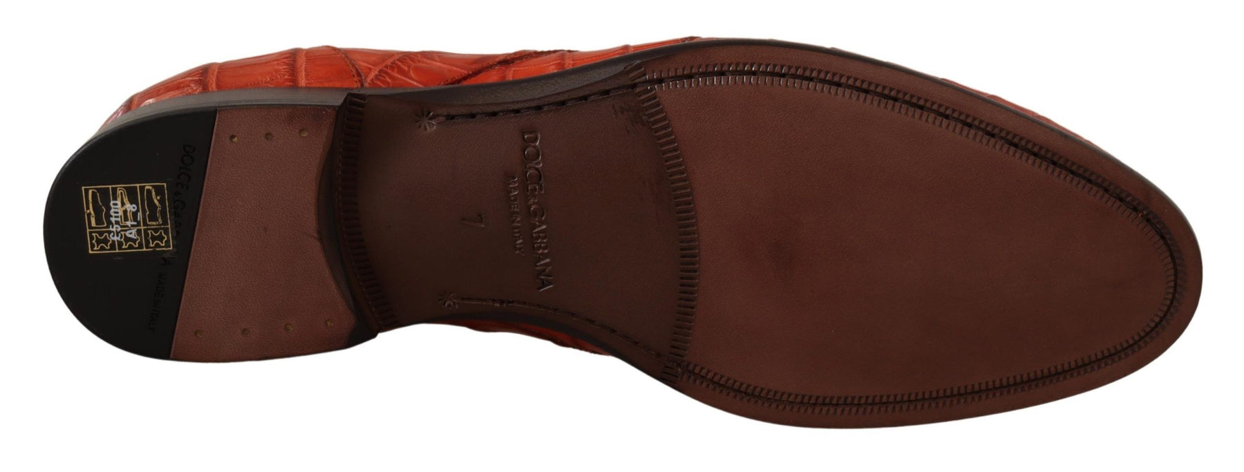 Dolce & Gabbana Orange Exotic Leather Dress Derby Shoes | Regal Royce