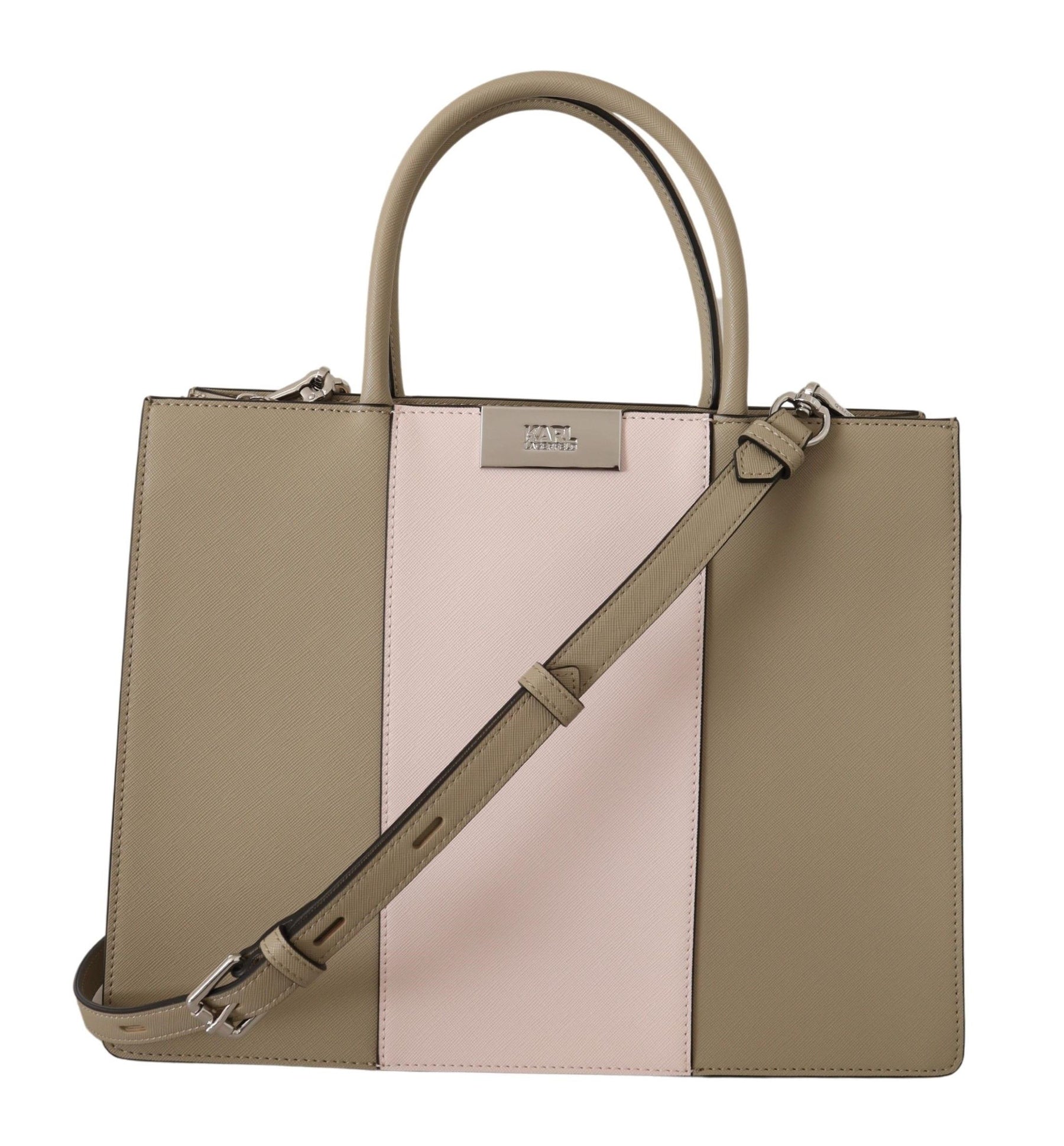 Karl Lagerfeld Sage Green Polyurethane Tote Shoulder Bag | Regal Royce