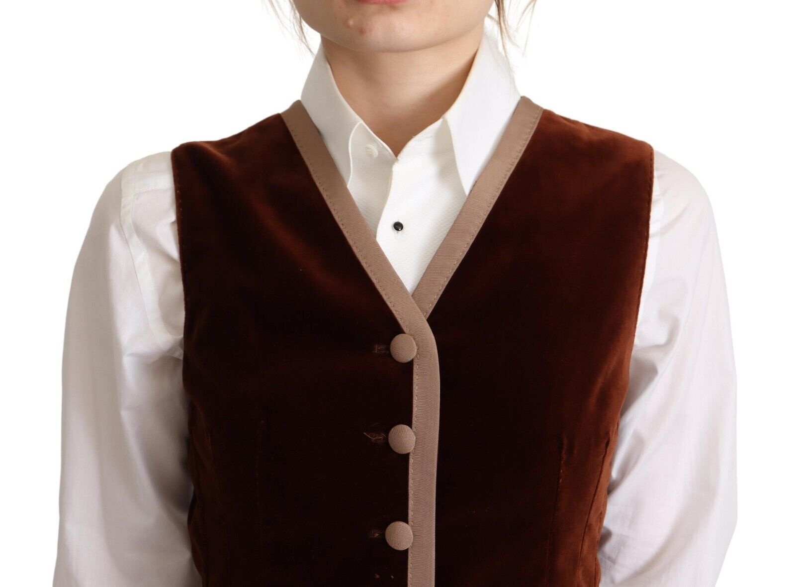 Dolce & Gabbana Bordeaux Velvet Cotton V-neck Sleeveless Vest Top | Regal Royce