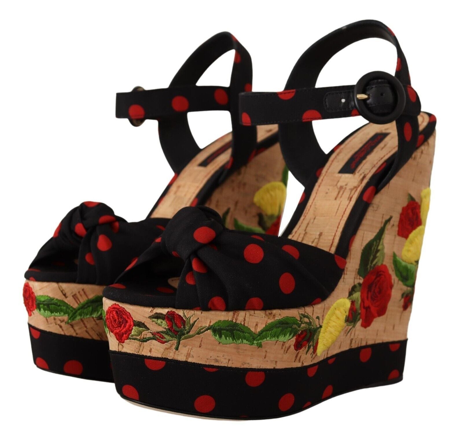 Dolce & Gabbana Multicolor Platform Wedges Sandals Charmeuse Shoes | Regal Royce