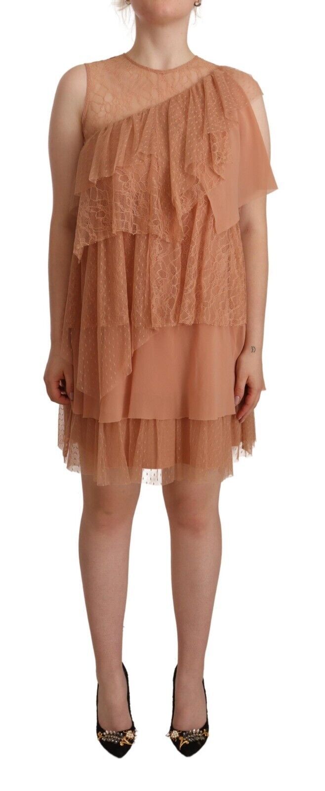 Liu Jo Pink Lace Sleeveless Mini Shift Layered Dress | Regal Royce