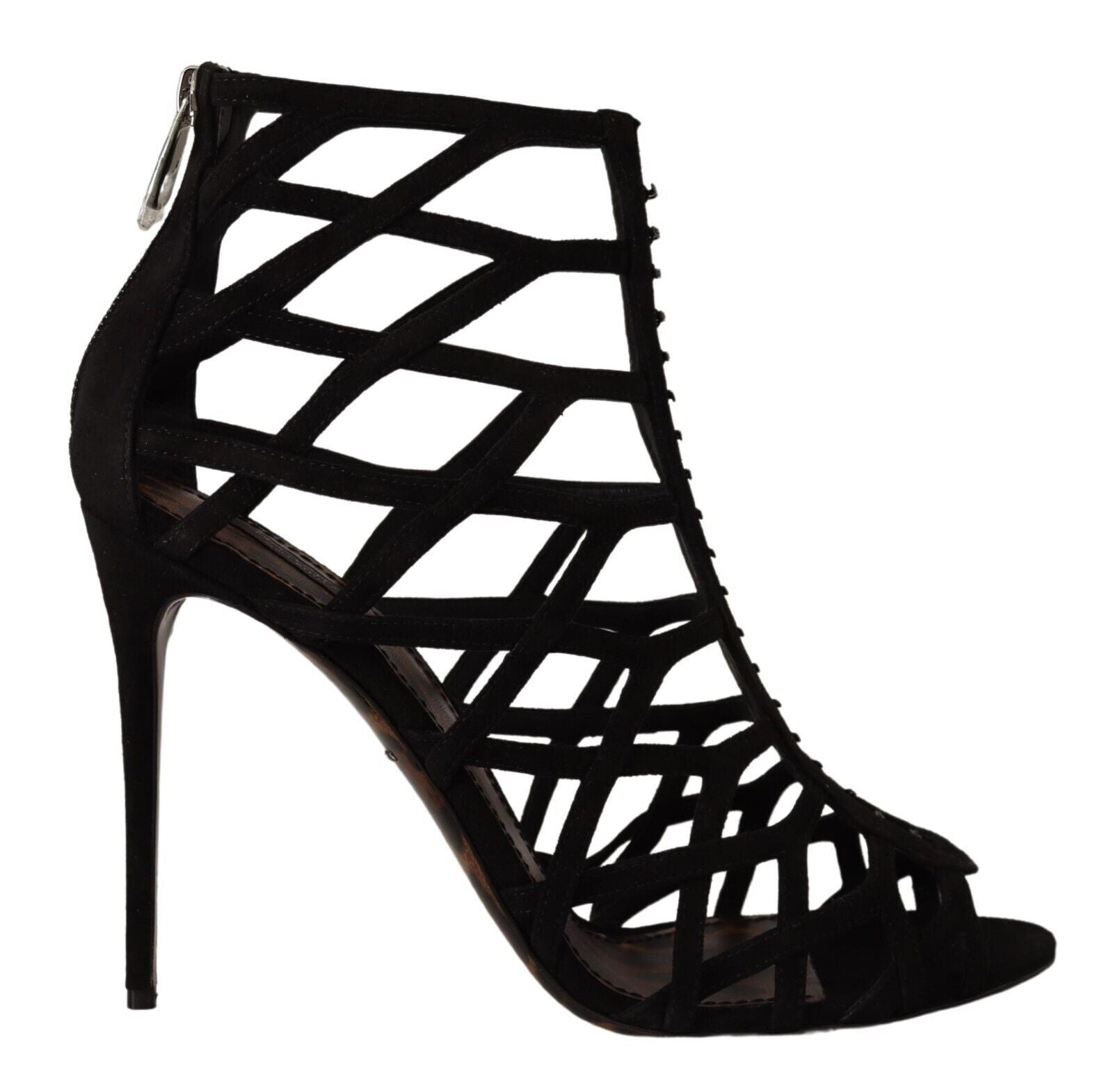 Dolce & Gabbana Black Suede Stiletto Heels Bette Sandals Shoes | Regal Royce
