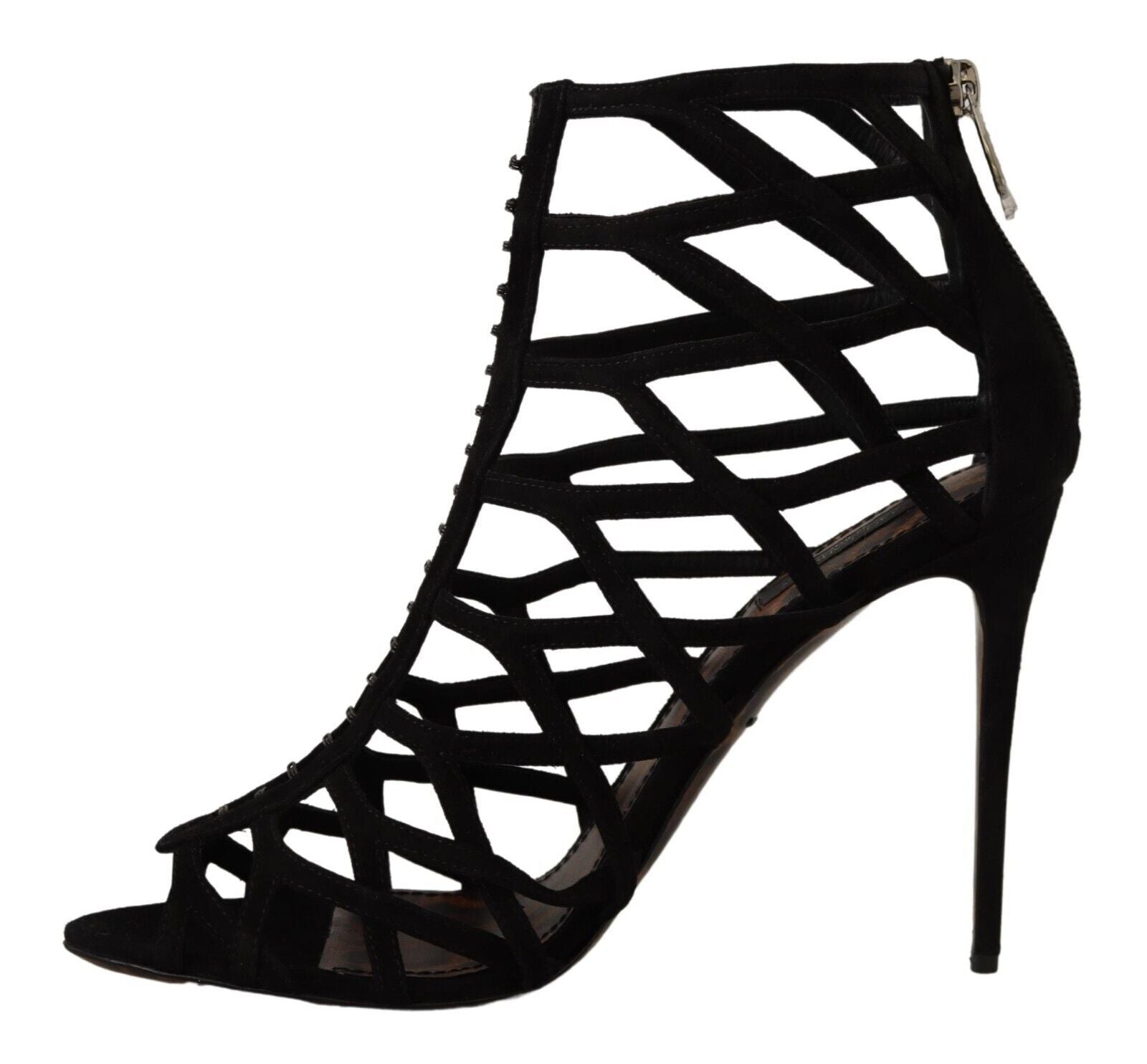 Dolce & Gabbana Black Suede Stiletto Heels Bette Sandals Shoes | Regal Royce