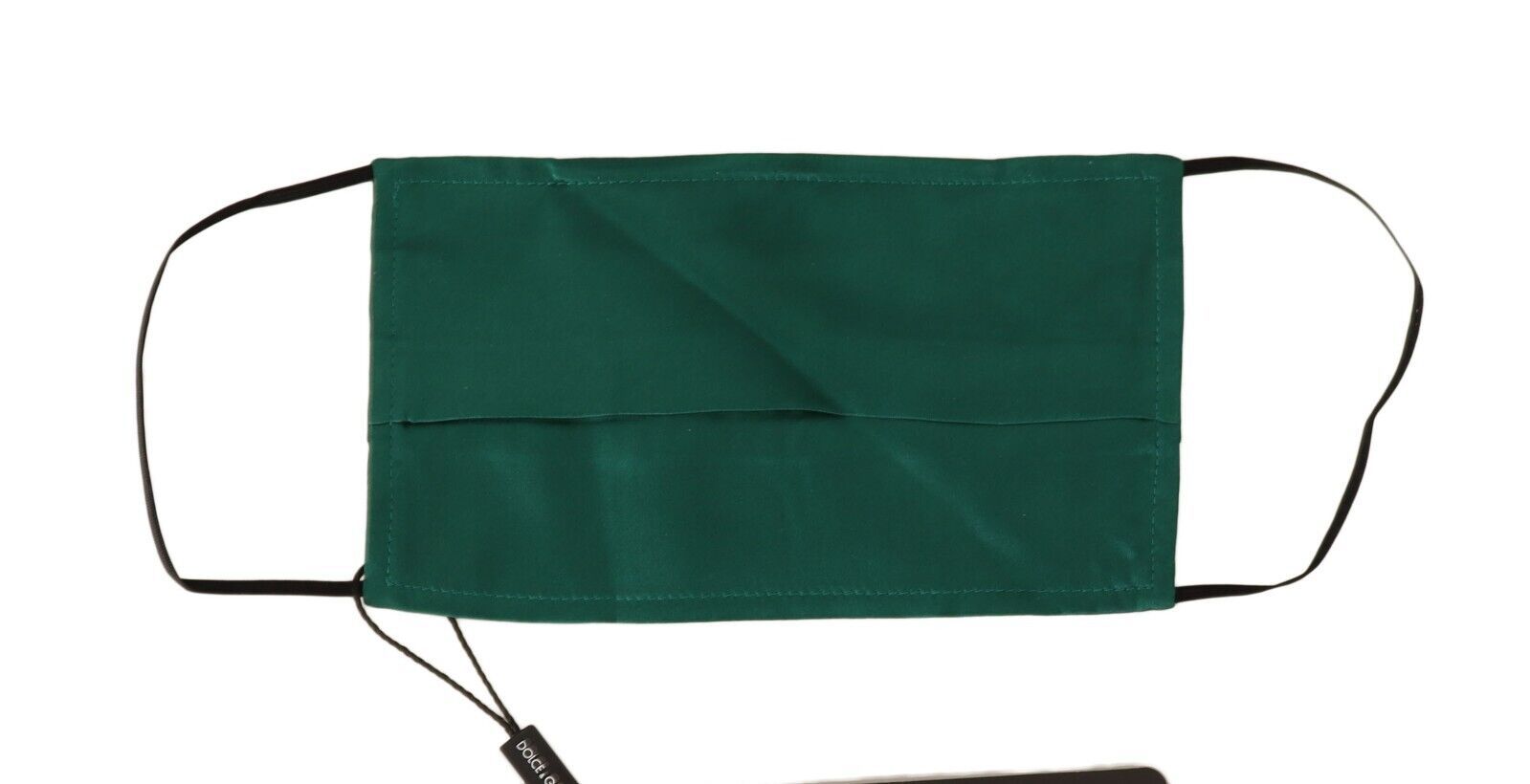 Dolce & Gabbana Green Silk Pleated Elastic Ear Strap Face Mask | Regal Royce