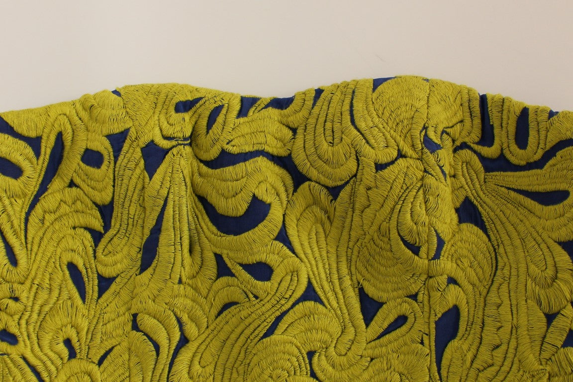 Sachin & Babi Blue Yellow Strapless Bubble Mini Shift Dress | Regal Royce