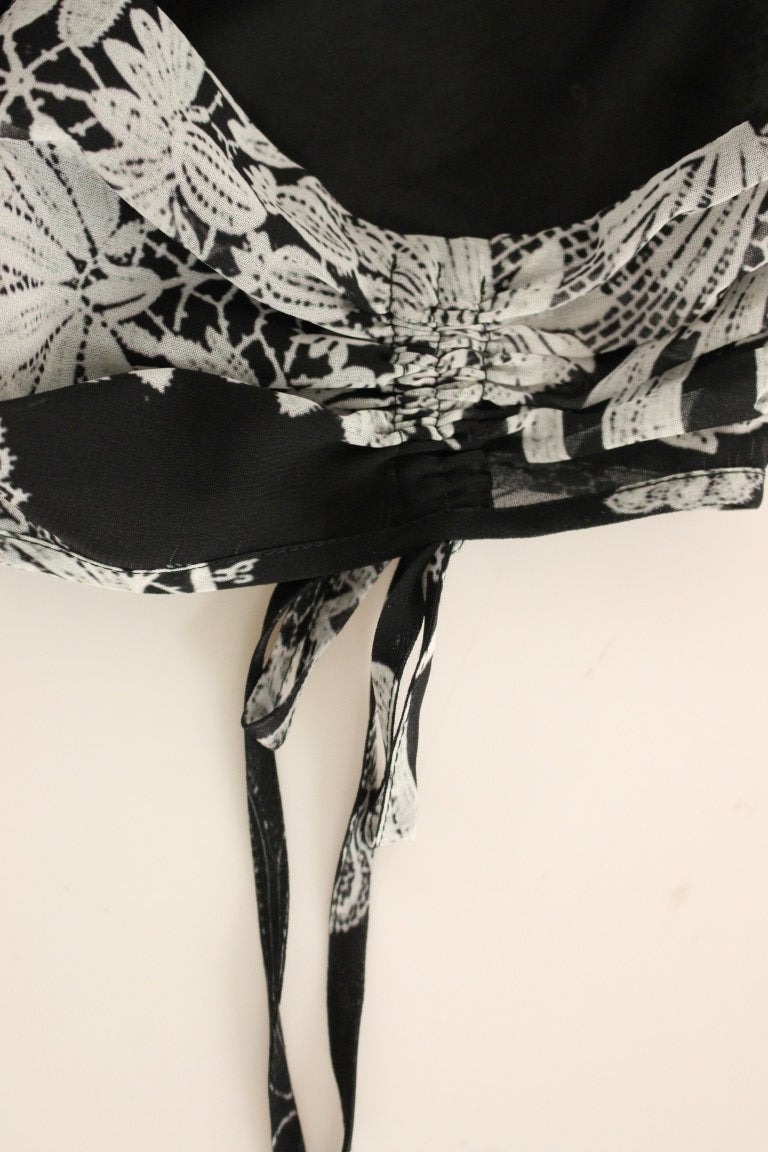 Sachin & Babi Black Silk Floral Pattern Shift Coctail Dress | Regal Royce