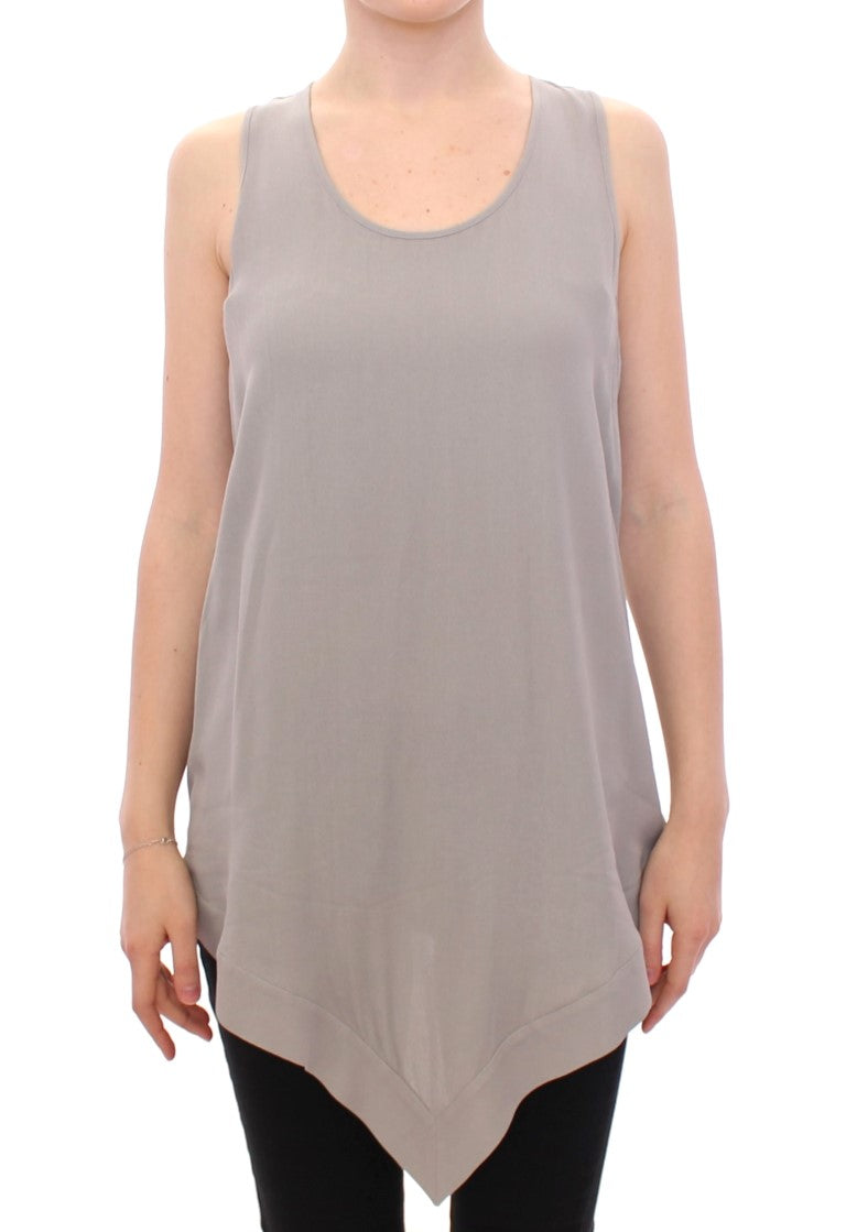 Comeforbreakfast Gray Viscose Tank Top Shirt Blouse | Regal Royce