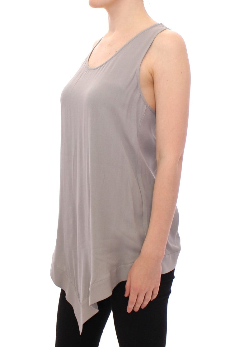 Comeforbreakfast Gray Viscose Tank Top Shirt Blouse | Regal Royce