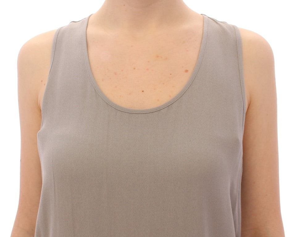 Comeforbreakfast Gray Viscose Tank Top Shirt Blouse | Regal Royce
