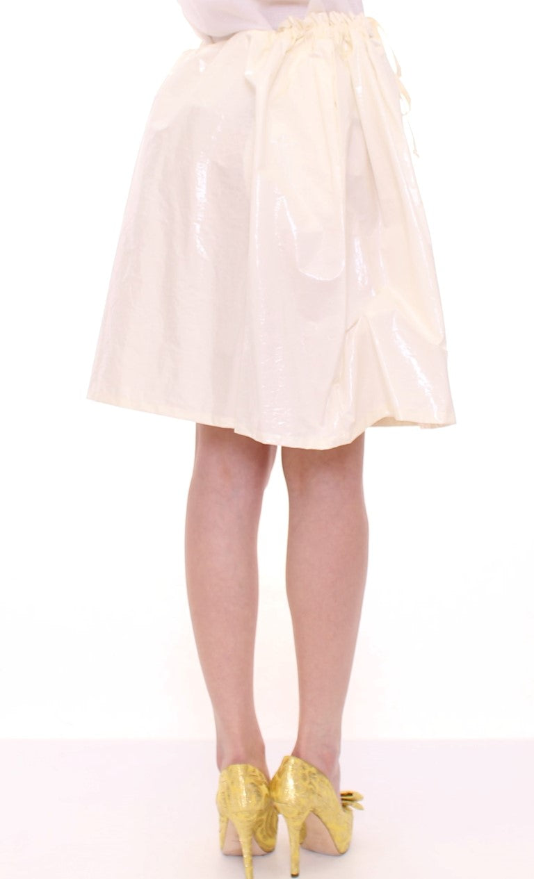 Licia Florio White Above-Knee Stretch Waist Strap Skirt | Regal Royce