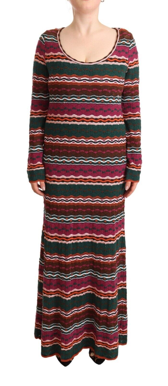 Missoni Multicolor Stripe Wool Knitted Maxi Sheath Dress | Regal Royce