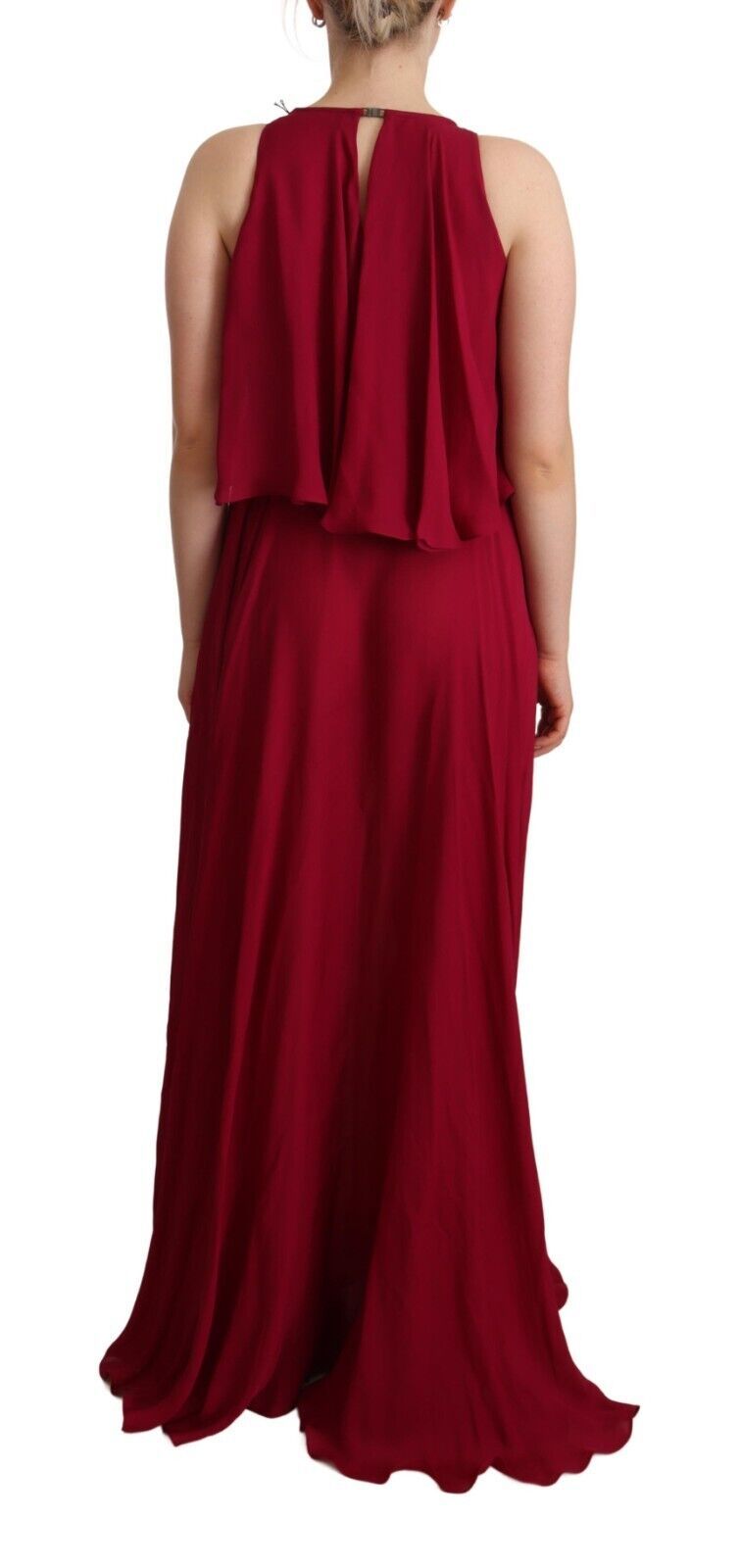 PLEIN SUD Orchid Silk Sleeveless Long Maxi Ruffle Shift Dress | Regal Royce