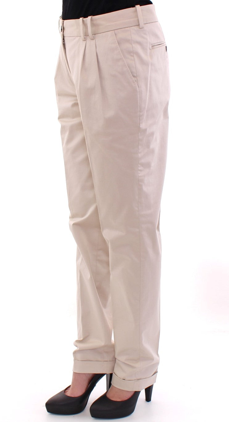 Dolce & Gabbana Beige Cotton Chinos Pants | Regal Royce