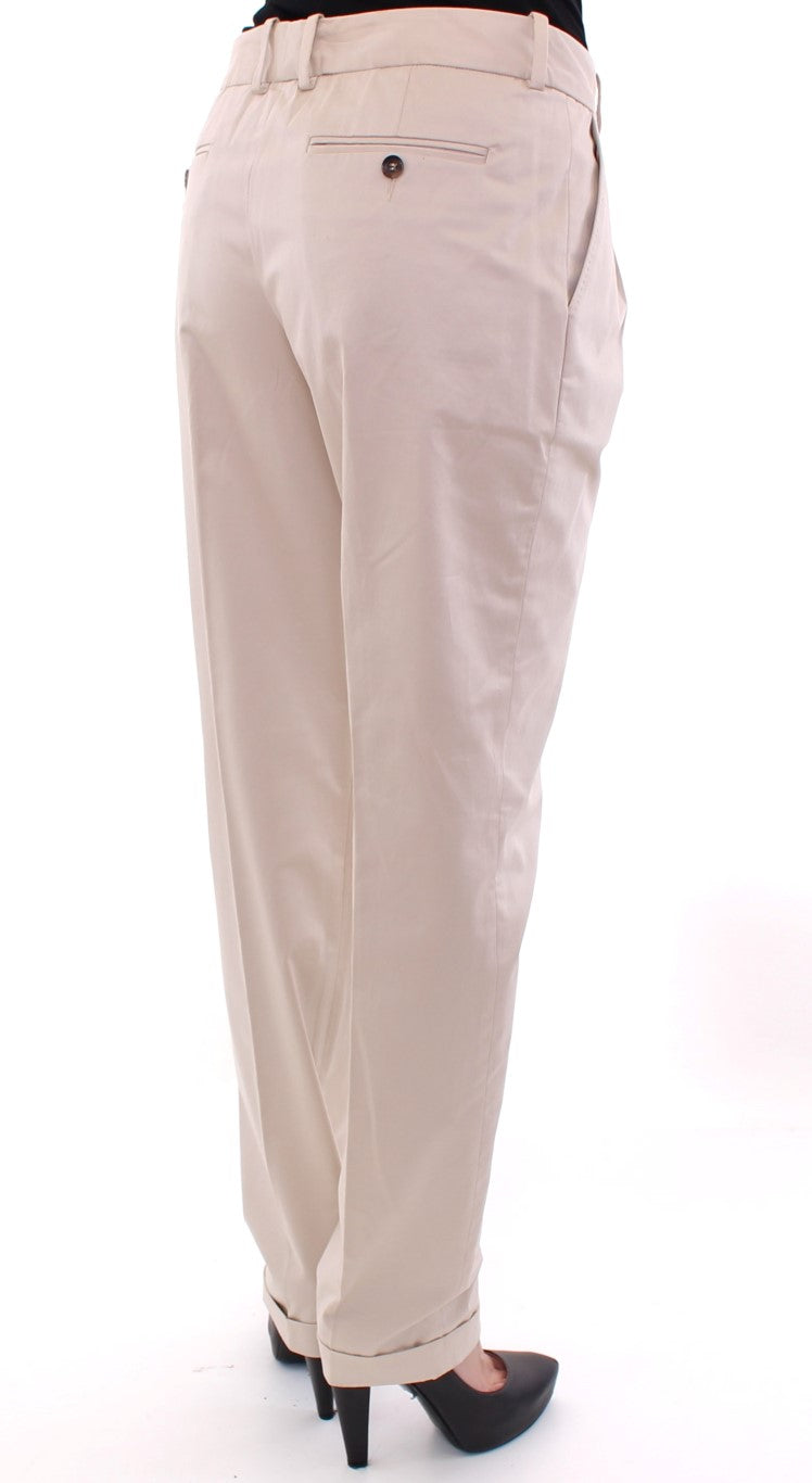 Dolce & Gabbana Beige Cotton Chinos Pants | Regal Royce