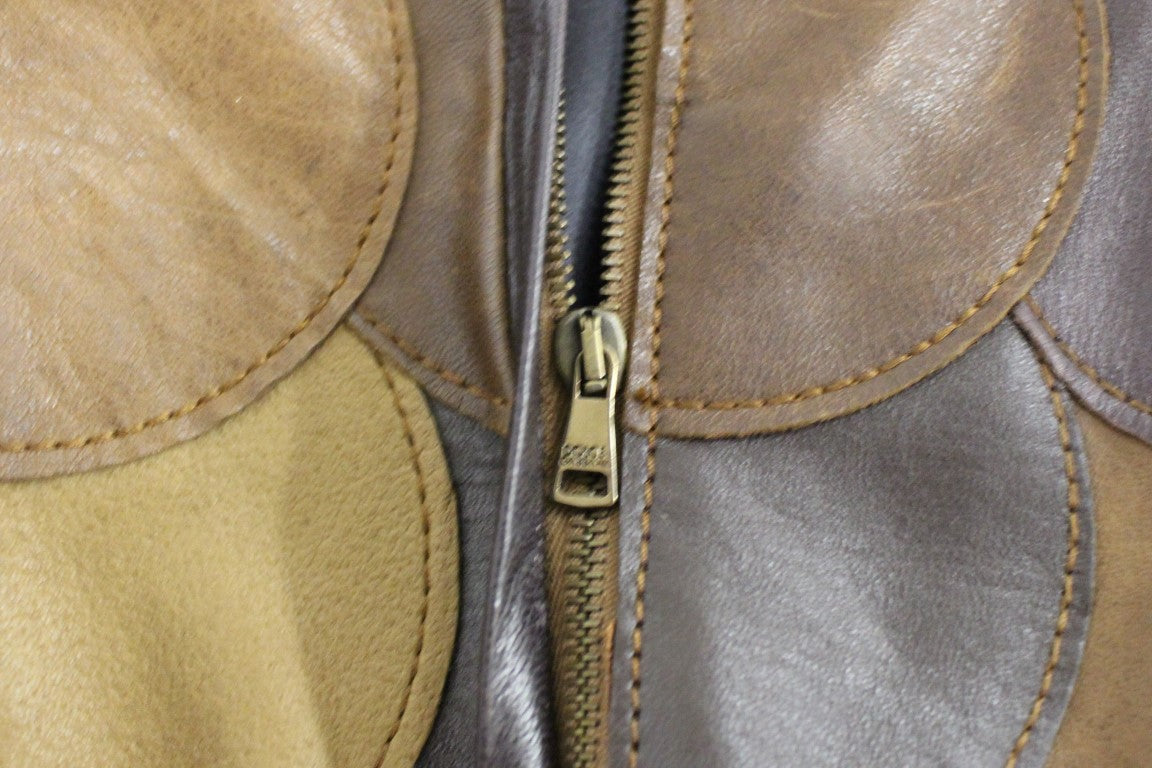 Dolce & Gabbana Brown Patchwork Leather Straight Skirt | Regal Royce