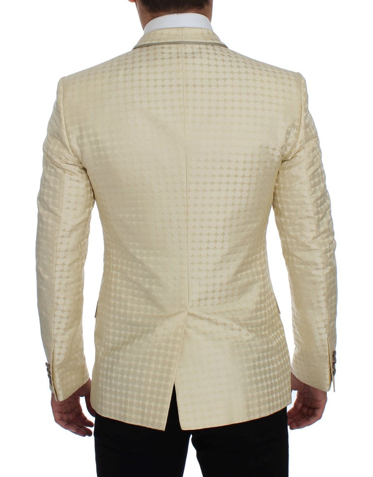 Dolce & Gabbana Beige Polka Dot Silk 2 Piece Blazer | Regal Royce