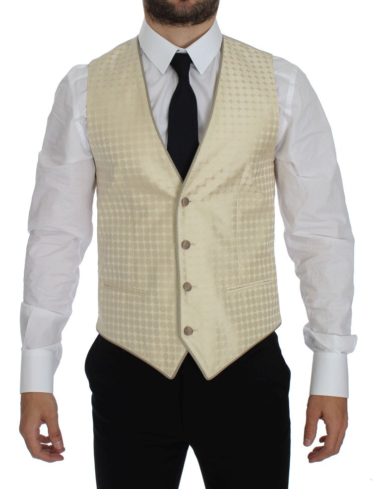 Dolce & Gabbana Beige Polka Dot Silk 2 Piece Blazer | Regal Royce