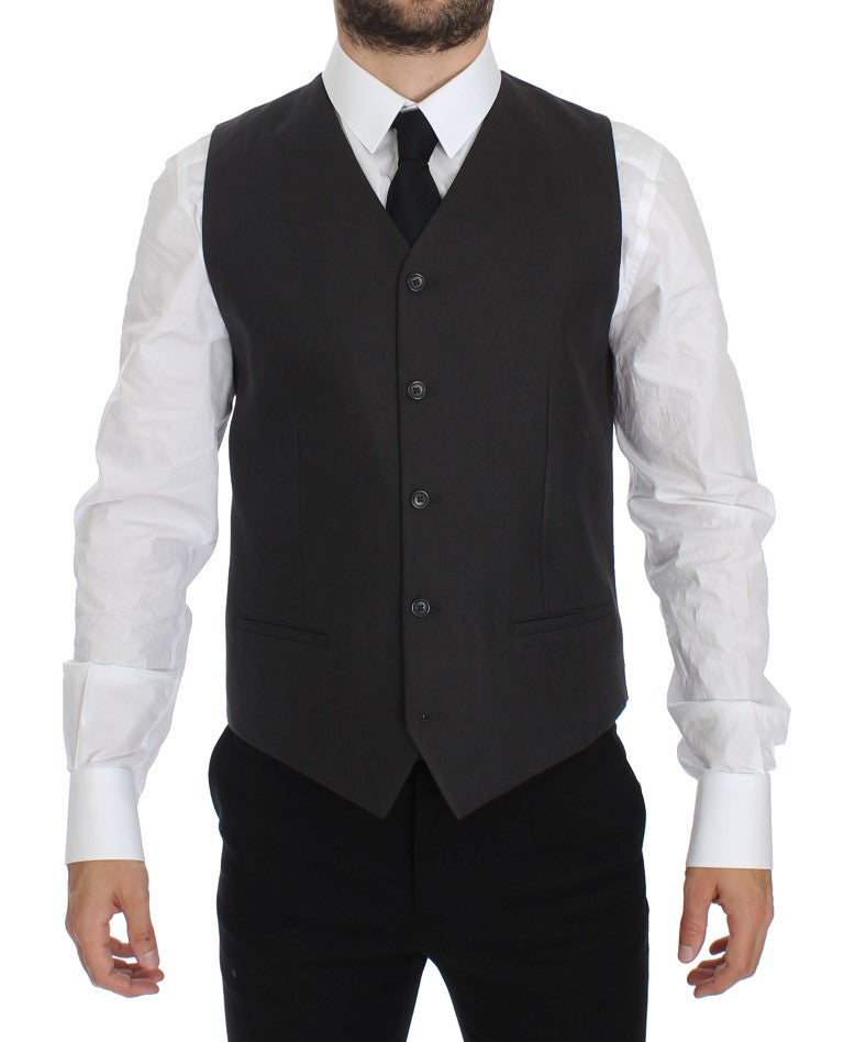 Dolce & Gabbana Gray Slim Fit Linen Blazer Jacket | Regal Royce