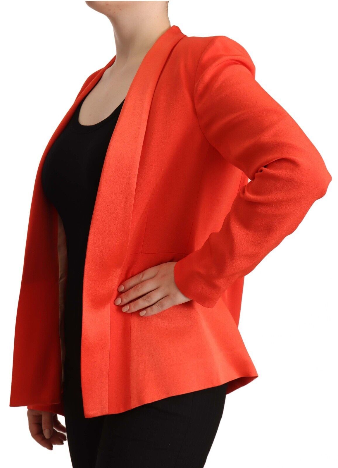 CO|TE Orange Long Sleeves Acetate Blazer Pocket Overcoat Jacket | Regal Royce