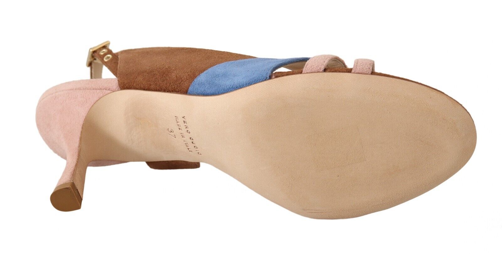 GIA COUTURE Multicolor Suede Leather Slingback Heels Sandals Shoes | Regal Royce