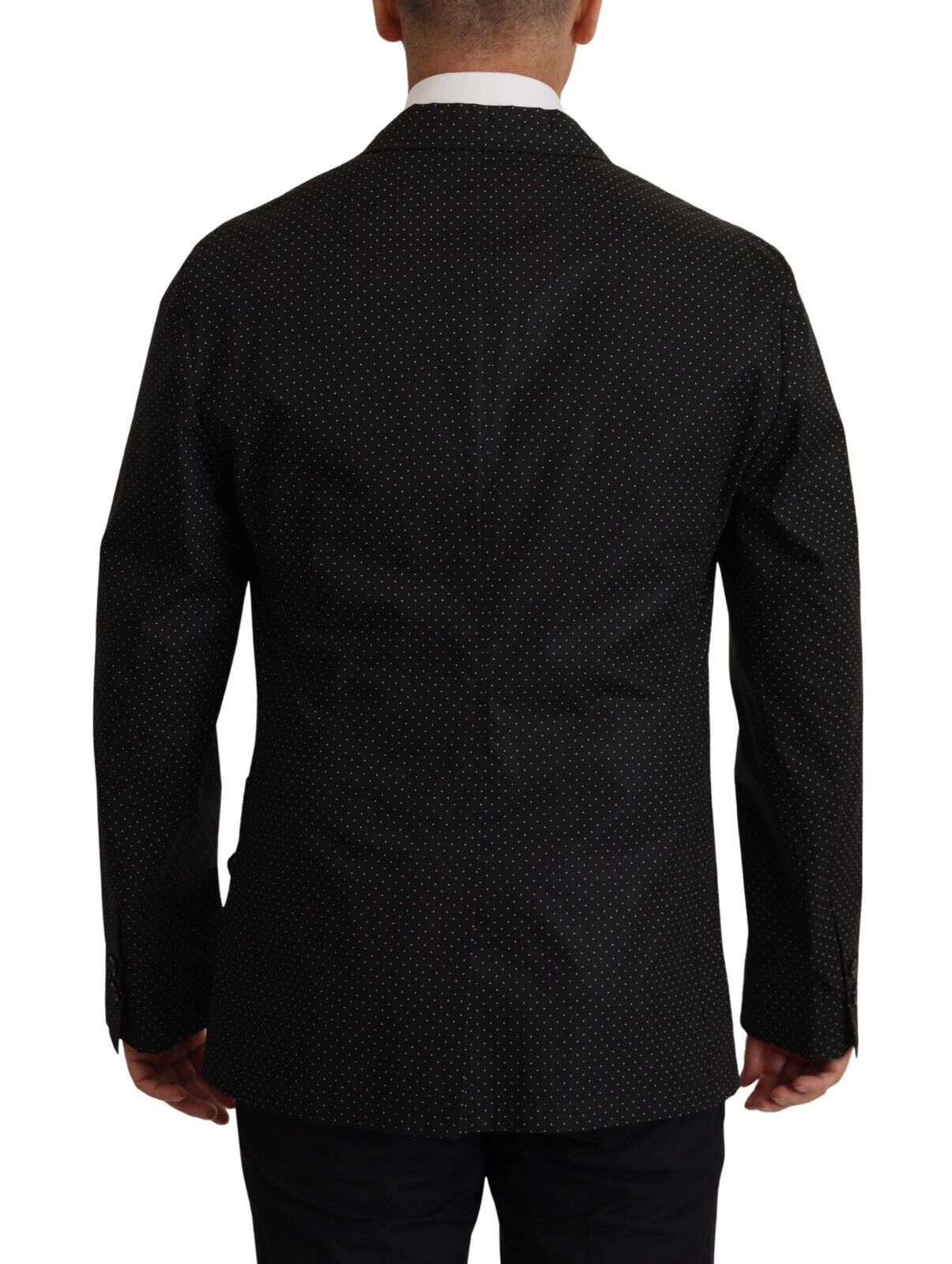 Dolce & Gabbana Black Polka Dotted Cotton Blazer Jacket | Regal Royce