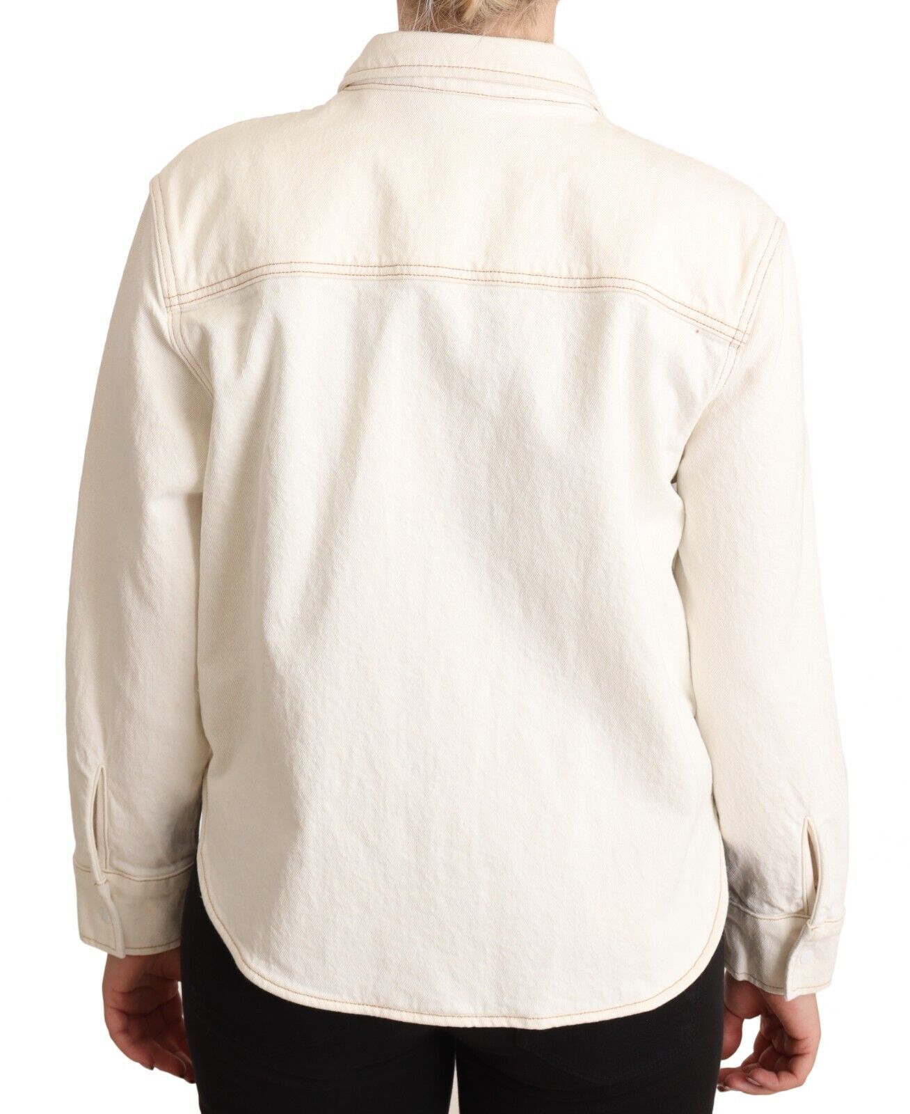 Levi's White Cotton Collared Long Sleeves Button Down Polo Top | Regal Royce